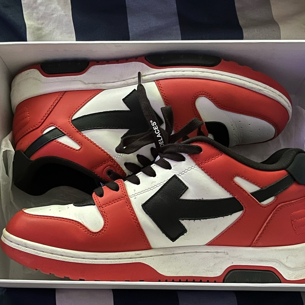 Off-White Red and White Sneakers